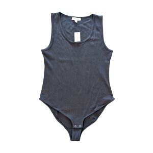 Amour Vert Elea Scoopneck Tank Bodysuit Black NWT